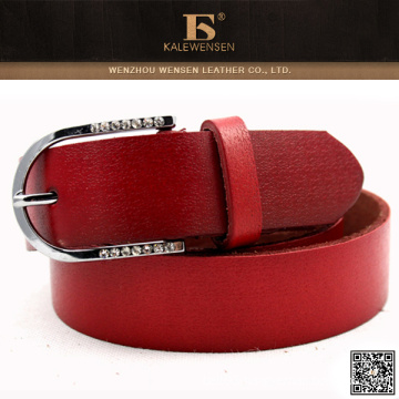 Custom made wholesale fashion direct mens red leather belt